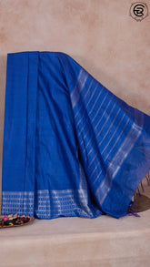 Blue With Silver Zari Banarasi Warm Silk Saree